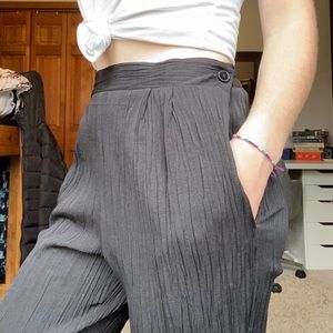 vintage crinkle black dress pants
